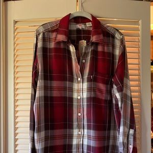 Brand New..Cute Levi’s Red Plaid button up shirt.